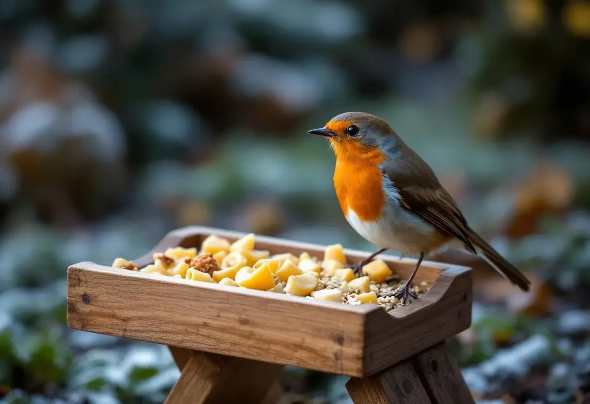 Rouges-gorges au jardin : ce soir, mettez dehors cet aliment de base à 3 centimes, que presque tous les jardiniers oublient