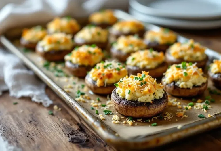 Champignons farcis au four, à l’ail et aux fines herbes : l’apéro chaud, ultra fondant et croustillant