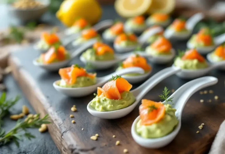 Cuillères apéritives avocat–saumon fumé : ultra fraîches, prêtes en quelques minutes