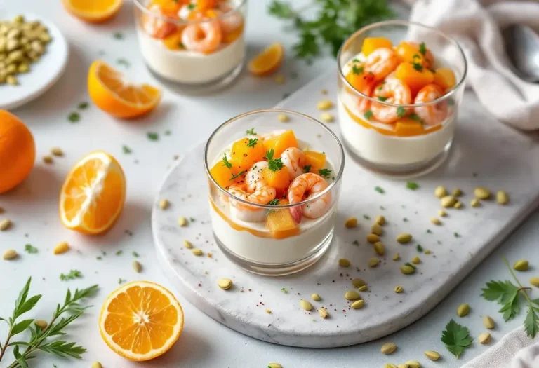 Verrines clémentines-crevettes : l’apéritif frais et chic, ultra rapide à préparer