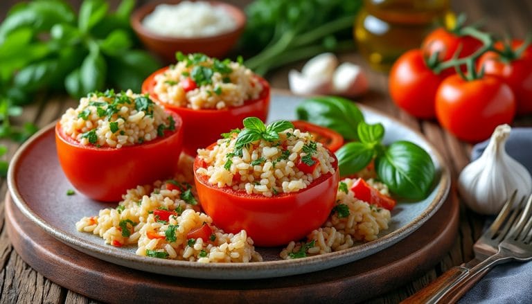 découvrez notre recette facile de tomates farcies au riz, idéale pour un repas savoureux et rapide à préparer. parfaite pour régaler toute la famille avec des ingrédients simples et gourmands.