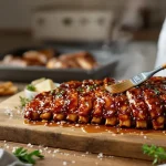 travers de porc au miel et sauce soja au four