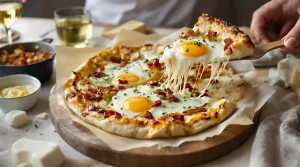 recette pizza maison avec pâte toute prête base crème fraîche