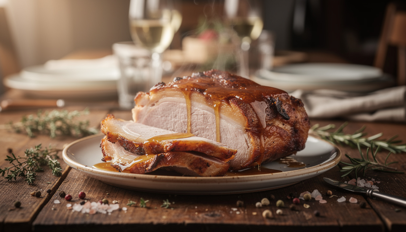 découvrez une recette simple et savoureuse de rouelle de porc au miel cuite au four, idéale pour un repas gourmand et facile à préparer.